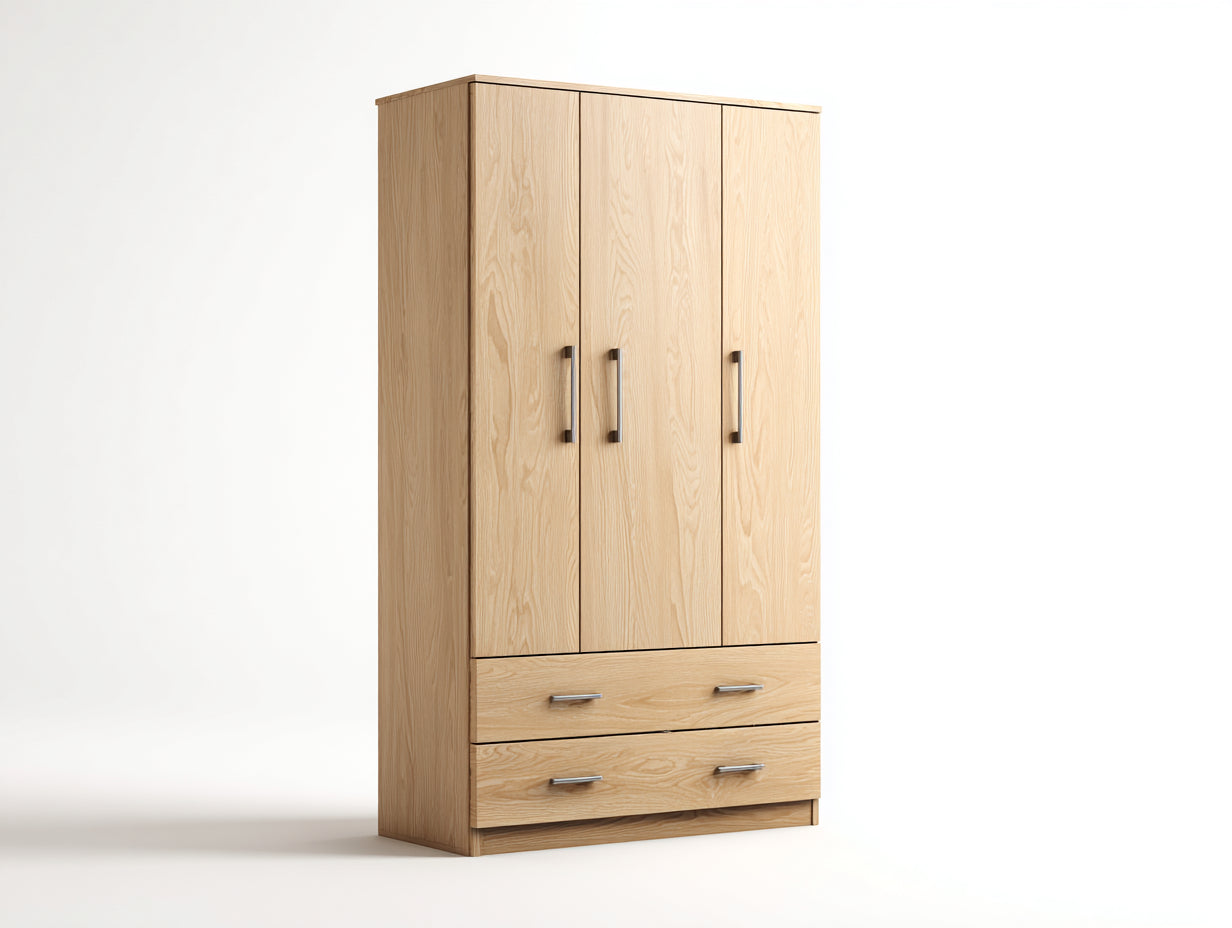 Armarios madera 120x55x190 cm - roble natural - diseño moderno