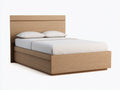 Camas dobles madera 210x168x112 cm - roble natural - diseño con cabecero alto