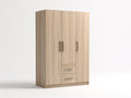 Armarios de madera 120x50x180 cm - roble claro - con puertas y cajones