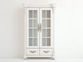 Vitrinas madera y cristal 95x48x205 cm - blanco - diseño clásico elegante