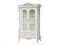 Vitrinas madera y vidrio 95x45x185 cm - blanco - estilo clásico ornamental