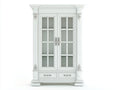 Vitrinas 110x42x200 cm - madera y vidrio blanco - estilo clásico con 2 puertas y 2 cajones