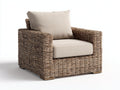 Sillones de ratán con cojín 105x90x82 cm - marrón-beige - diseño exterior de brazos anchos