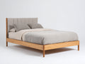 Camas dobles de madera 210x160x105 cm - madera natural y gris claro - diseño moderno para dormitorio