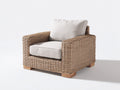 Sillones de ratán con asiento acolchado 104x90x82 cm - marrón-beige - diseño exterior de brazos anchos