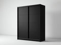 Armarios madera 160x60x210 cm - negro - diseño moderno con puertas correderas