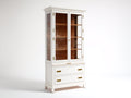 Vitrinas madera y cristal 90x45x195 cm - blanco-marrón - diseño clásico