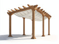 Pérgola de jardín madera 400x250x235 cm - roble natural-blanco - diseño clásico amplio