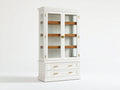 Vitrinas 95x40x190 cm - madera y vidrio blanco-marrón - estilo clásico con 2 puertas y 2 cajones