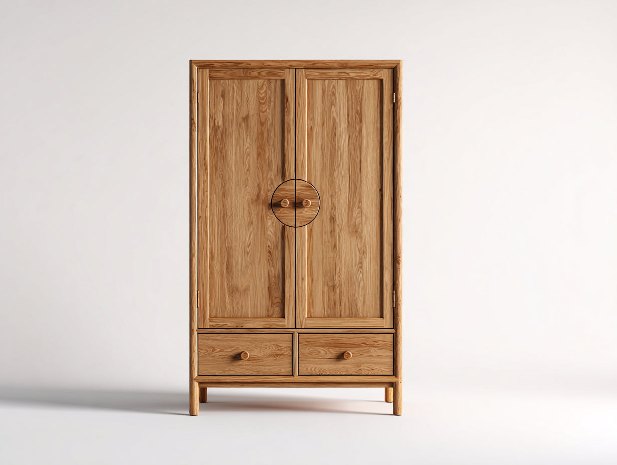 Armarios madera 100x50x185 cm - marrón - diseño clásico con puertas y cajones