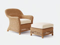 Sillones de ratán ratán y tela 85x80x88 cm - marrón-beige - diseño clásico con reposapiés