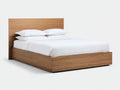 Camas dobles de madera técnica 212x165x100 cm - marrón roble - diseño moderno para dormitorio