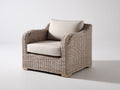 Sillones de ratán 92x86x78 cm - ratán natural y cojines beige - estilo mediterráneo para exterior