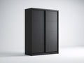 Armarios de madera 140x60x200 cm - negro - con puertas correderas