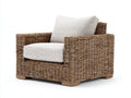 Sillones de ratán con tapizado 102x88x80 cm - marrón-beige - diseño exterior de brazos rectos