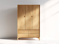 Armarios madera 120x50x190 cm - marrón - diseño moderno con puertas y cajones