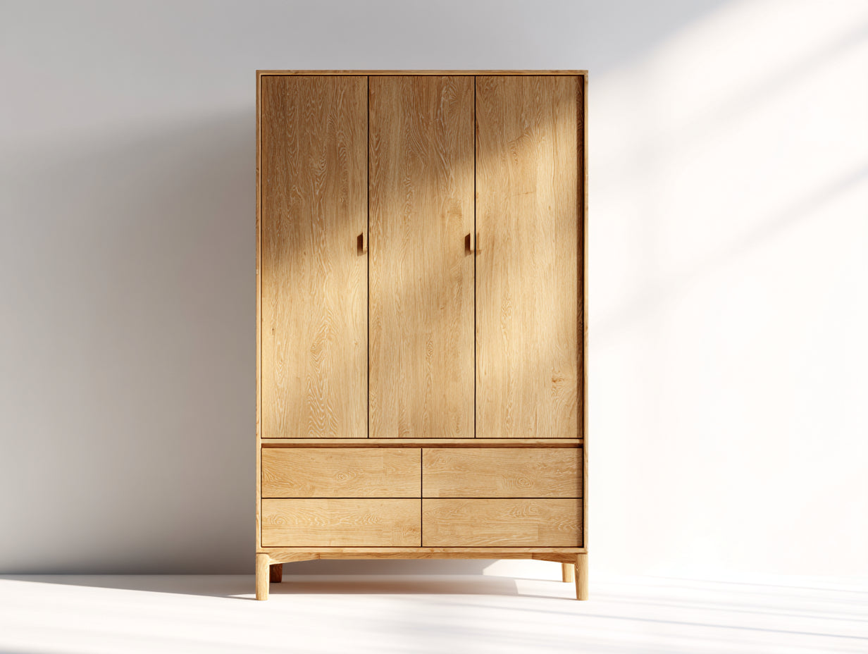 Armarios madera 120x50x190 cm - marrón - diseño moderno con puertas y cajones