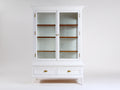 Vitrinas madera y cristal 100x46x198 cm - blanco-marrón - diseño clásico refinado
