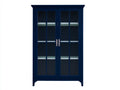 Vitrinas de madera y vidrio 100x40x180 cm - azul oscuro - estilo clásico con puertas acristaladas
