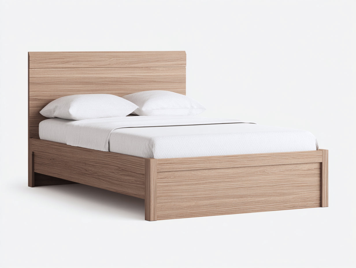 Camas dobles 200x160x100 cm - madera marrón claro - estilo moderno para dormitorio