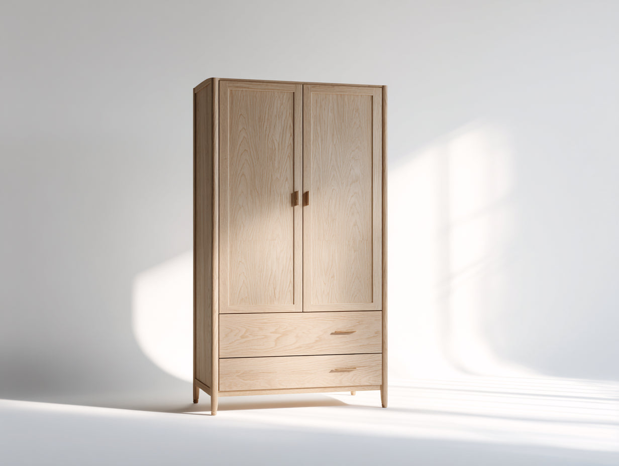 Armarios de madera 90x50x180 cm - madera natural - diseño nórdico para dormitorio