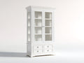 Vitrinas de madera técnica 96x43x196 cm - blanco mate - diseño clásico para salón