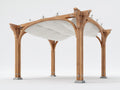 Pérgola de jardín madera 360x300x240 cm - roble natural-blanco - diseño clásico resistente